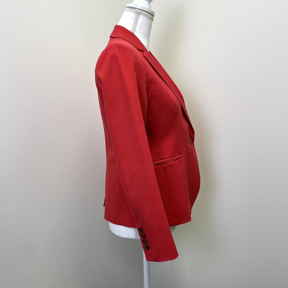 J. Crew Stretch Cotton Coral Women's Blazer Jacket 6P Single Breasted Tailored - Picture 4 of 16